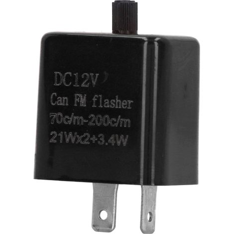 Relais clignoteur 12V 2 broches étanche NO pour clignotants LED moto noir (1/5)