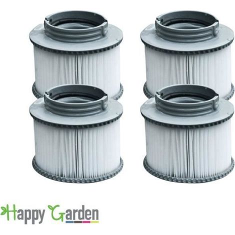 Lot de 4 cartouches filtrantes à baïonnette pour spa gonflable Blanc