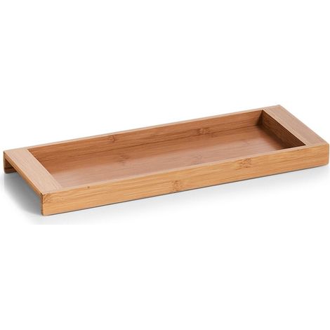 1 Plateau de Rangement Bambou, 40x15x3 cm, Étagère Naturelle, Organiseur Polyvalent, pour Salle de Bain et Bureau