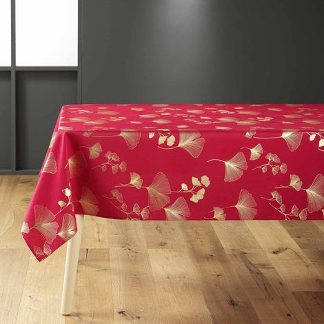 Tischdecke mit goldenem Ginkgo-Blatt, BLOOMY