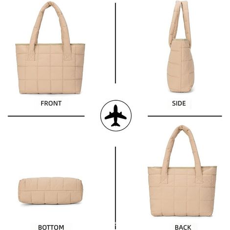 Sac à main matelassé léger et moelleux, rembourré de coton doux bandoulière pour femme (1/5)