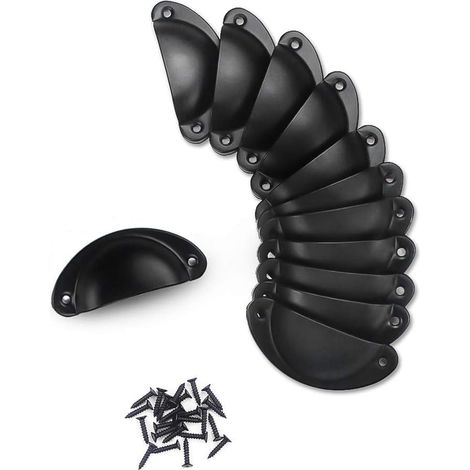 12 Pièces Boutons de Meuble, Poignée de Tiroir Bouton Porte Coquille Poignée en Forme, 80mm (1/5)