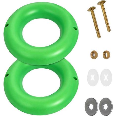 Lot de 2 joints de toilette sans cire, kit de joint d'étanchéité en mousse flexible verte avec vis et écrous pour la plupart des canalisations standard (1/5)