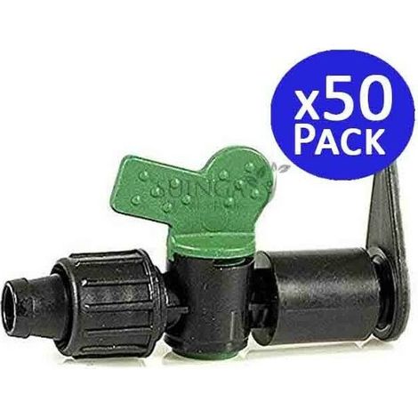 Lot de 50 Vanne Tape Layflat pour gaine agricole 16mm pour système d'arrosage