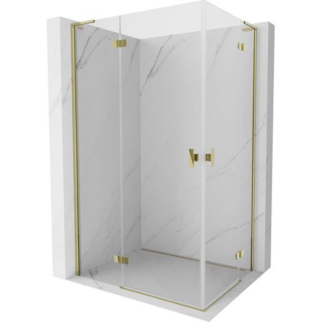 Mexen Mist-H L Duo Duschkabine schwenkbar 110 x 105 cm, transparent, gold - 8A5L-110L-105P-50-00 (1/5)