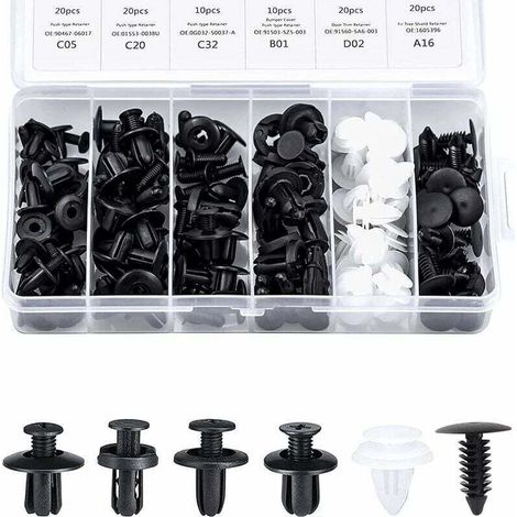 Clips Garniture Intérieure Rivet Clips Plastique Rivet Plastique Fixation Protection Clip Panneau Porte Boucle Boîte 100 Pièces 6 Types Boucle Fixation Automobile Différente Boucle Voiture Générale