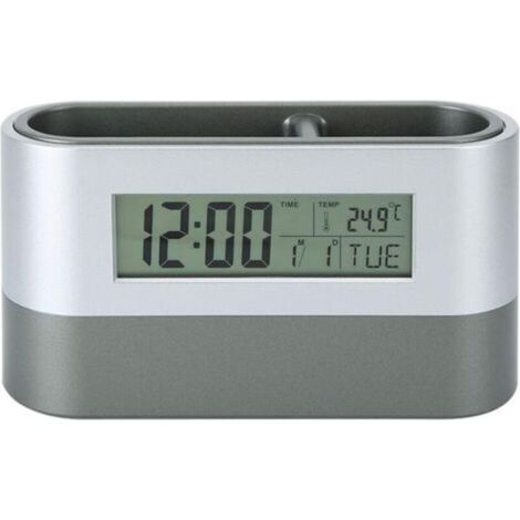 Porte-crayons électronique avec horloge et calendrier rétroéclairés, écran numérique LCD et alarme, pour la maison, les étudiants, l'école et le salon.