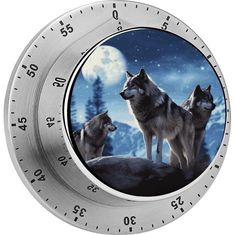 Minuteur Wolfs en acier inoxydable avec base magnétique (1/5)