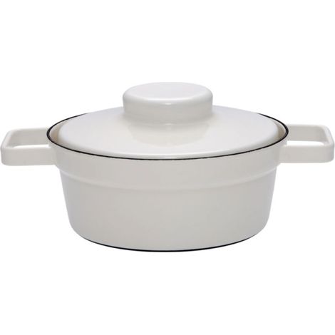 Riess Aromapot pentola con coperchio Ø20cm 1,2 litri Smalto grigio chiaro Induzione