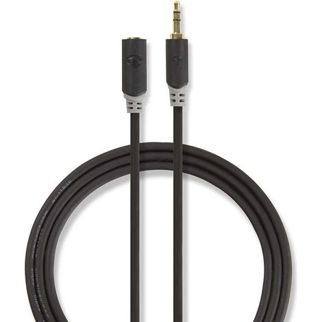 Cable de sonido estereo pasador de 35 mm honra de 35 mm guldplaterad 100m redondo antracita lada