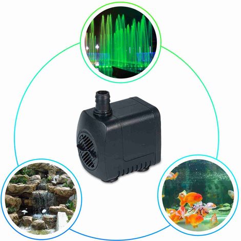 Tauchpumpe mit LED-Beleuchtung, 800 l/h, ultraleise, für Aquarium, Teich, Schwimmbad und Springbrunnen (EU-Stecker). (1/2)