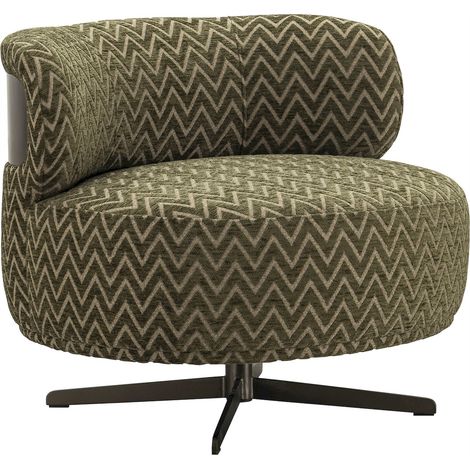 Fauteuil lounge pivotant vert à chevrons - vert mousse à chevrons (1/5)