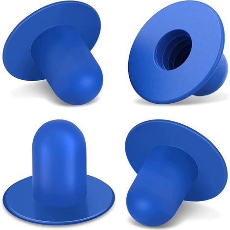 Un ensemble de 4 bouchons muraux de rechange, bouchons fiables pour trous de filtre de piscine au sol (bleus). (1/2)