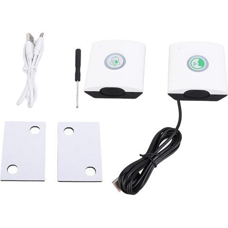 Sonnette USB Rechargeable Volume réglable longue portée sans fil interphone 2 voies sonnette de porte pour maison appartement bureau blanc (1/5)