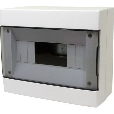 Wandverteiler 8 module weiß mit geräucherter tür 210x180x100mm IP40 FAEG - FG14408B