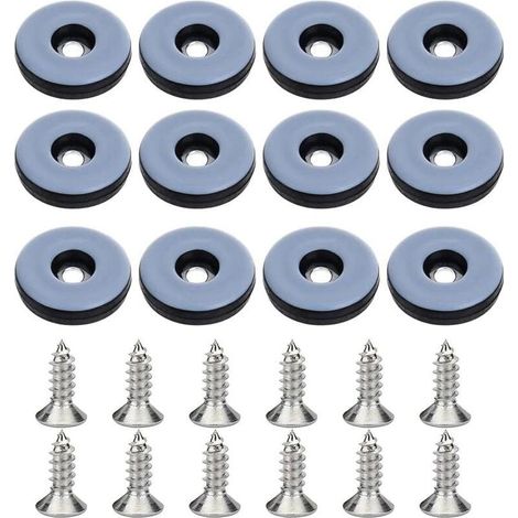 32 Patin Chaise, Rond 22mm, Teflon, Vis Inox, Protection Sol, Meuble (1/4)