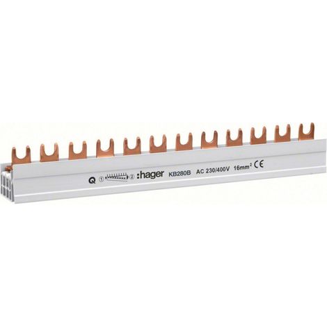 Barre pont 2P lang 16mm² 57m - CONNEXION HAGER KB280B