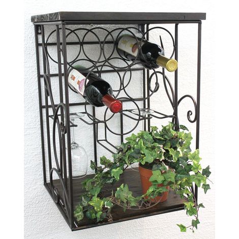 Weinregal Wandregal HX12981 Flaschenständer 53 cm Flaschenhalter Regal