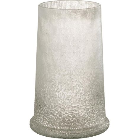 Photophore en Verre "Sucre" 28cm Blanc (1/5)