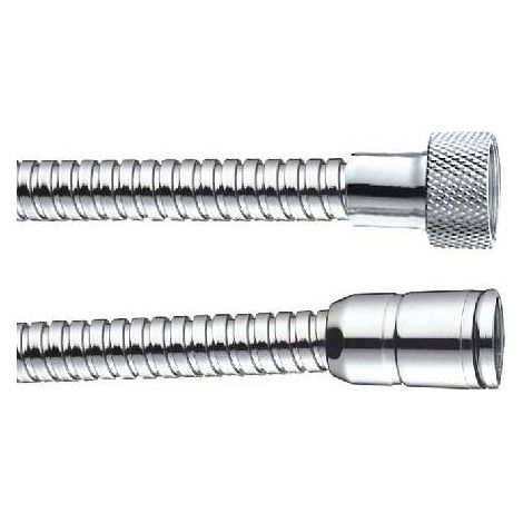 TUYAU DE DOUCHE FLEXIBLE EN LAITON À DOUBLE AGRAPPAGE CONE POUR STOP SICUREZ Dimensions : 125 cm - Chrome