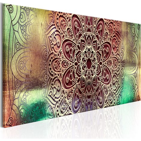 Tableau Imprimé "Colourful Mandala" 50 x 150 cm (1/2)