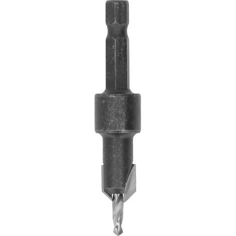 Fraise à lamper carbure 1/4x3,3, queue hexagonale, outil de perçage réglable pour menuiserie bois, coupe nette, précision élevée, usage professionnel. (1/5)
