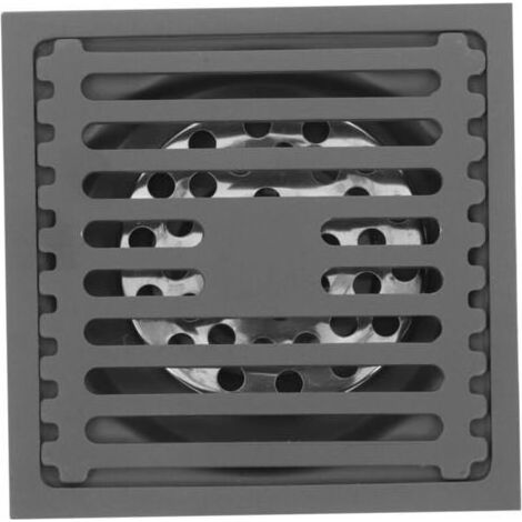Siphon de Sol désodorisant étanchéité hygiène collecteur de Cheveux carré pour Drain de collecteur de Cheveux pour Drain de carré égout Acier Inoxydable 304 Dark Grey (1/4)