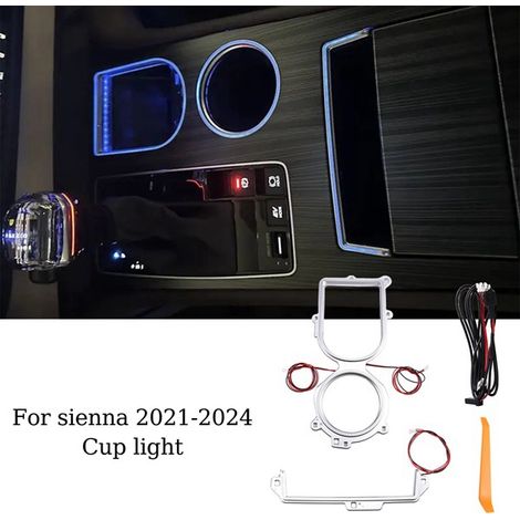 Glacier blue interior lighting for central controls of the Toyota Sienna and Granvia (2021-2024) (1/5)