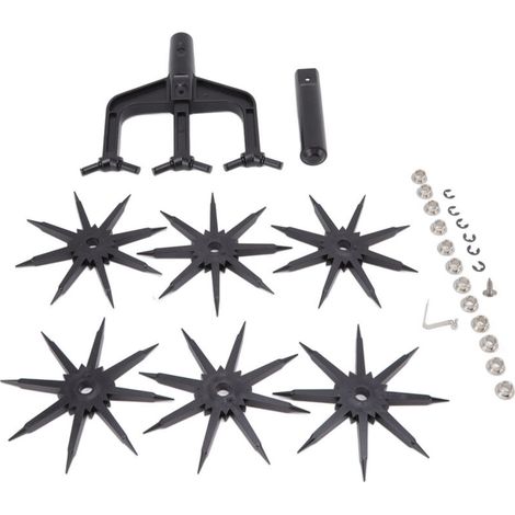 Outil de Jardinage Scarificateur de Sol, 2-en-1 Ventilé, ABS Résistant, 20 x 15,7 cm, avec 20 Pièces pour Aération et Labour Profond du Jardin (1/4)