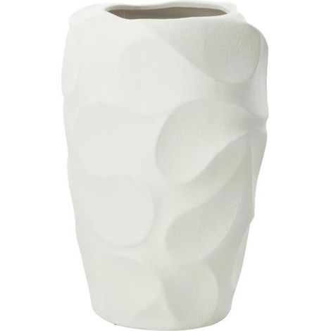 Vase Design en Argile "Mirena" 43cm Blanc