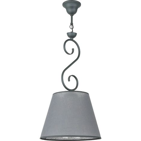Pendelleuchte Metall Anthrazit E27 Ø 30 cm Rustikal Hängelampe Wohnzimmer