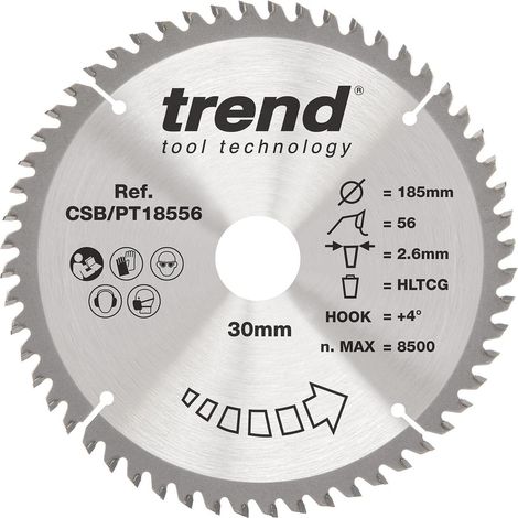 Lame scie circulaire stratifié/HPL 185 mm, 56 dents, 30 mm (1/5)