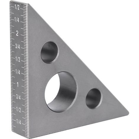 Règle triangulaire en alliage d'aluminium, équerre d'angle droit 45/90 degrés, outil de menuiserie avec finition givrée (1/5)