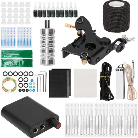 Kit de machine à tatouer à 8 bobines, mini-alimentation, machine à tatouer complète pour débutants, prise 90-265VEU (1/5)