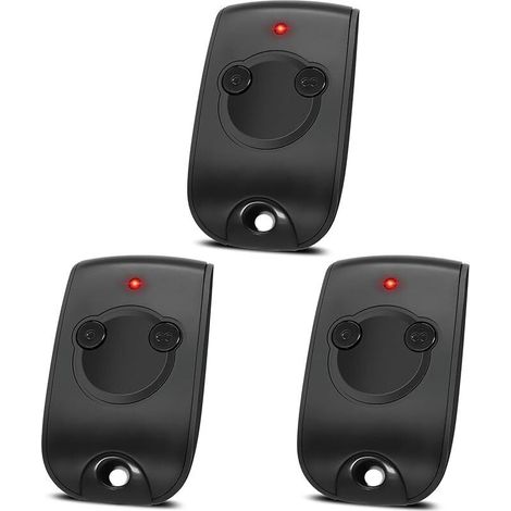 3 mandos a distancia de repuesto para puertas SOM-1841026, mando a distancia con código variable, 2 canales, 433,42 MHz, color negro (pilas adicionales incluidas). (1/5)