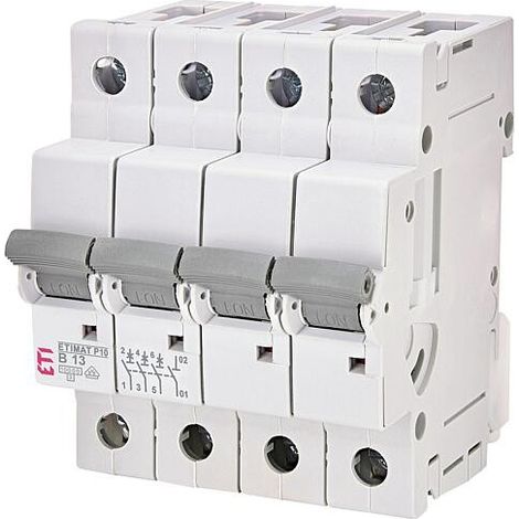 ETI Disjoncteur de protection de circuit ETIMAT P10 3-pôles + N, 10kA, B13, REG