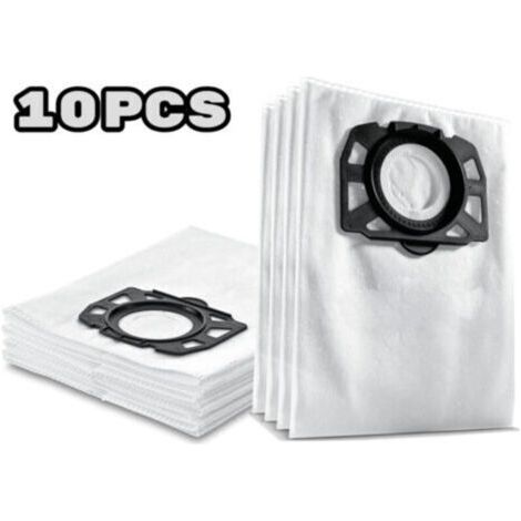 Convient aux sacs filtrants à peluches Kärcher WD 4, WD 5, WD 6, WD 4290 / 5200 M / 5300 M / 5600 MP (paquet de 10)
