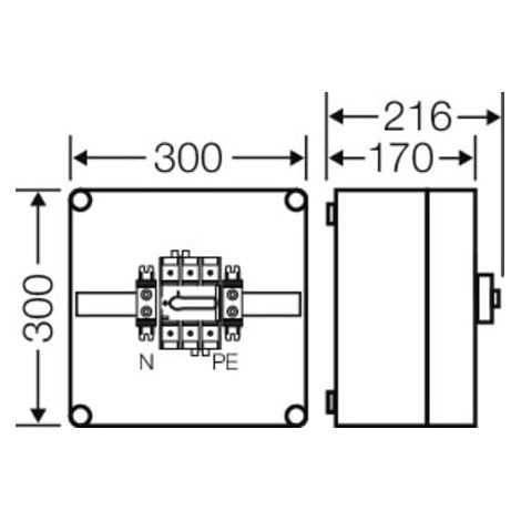 Hensel Lastschaltergehäuse Mi 7215 125A 3polig PE N (1/2)