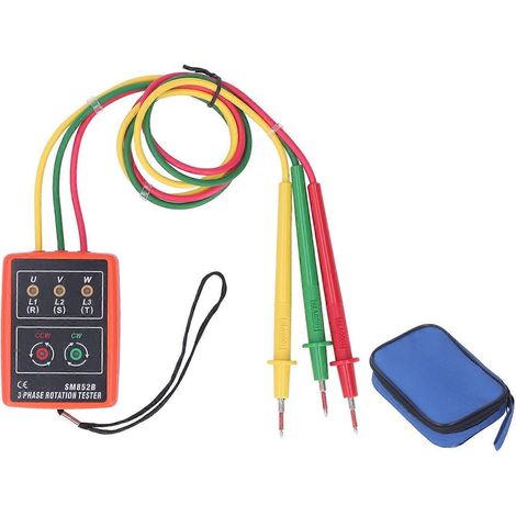 Tragbarer 3-Phasen-Sequenztester SM852B mit Phasenrotationsanzeige für Strom und Spannung