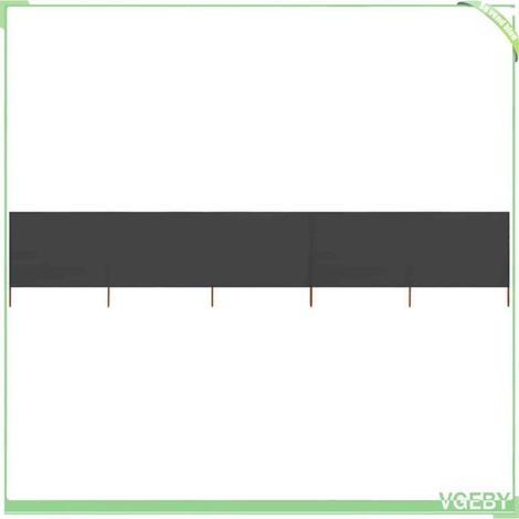 Paravent 5 panneaux - FAFEICY - 47156 - Tissu non-tissé 600 x 80 cm - Anthracite - Structure bois (1/5)