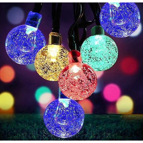 guirlande Lumineuse Solaire (lumires Colores), 7 M 50 Led Tanches, 8 Modes, Lampes Solaires De Jardin Pour Cour, Porche Et Dcoration De Fte De Mar (1/5)