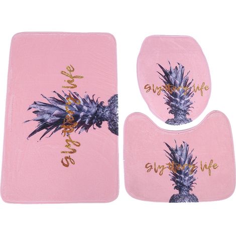 Tapis De Bain En Flanelle - Ensemble Antidérapant Pour Douche Et Toilette - Absorbant Et Doux - Lot De 3 Pièces (1/5)