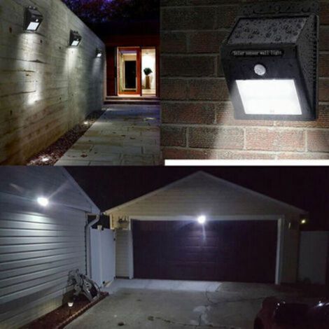 Lampe solaire murale – Détecteur de mouvement 3 modes – Étanche IP65 – pour jardin, porche et allée (1/4)