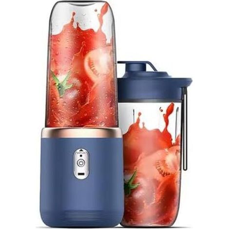 Frullatore portatile per frullati e succhi, frullatore elettrico multifunzionale da cucina con 2 bottiglie, blu (1/4)