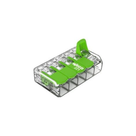 Borne WAGO 221 - 5x6mm² à leviers souple & rigide - Boite de 15 - 221-625 - Wago