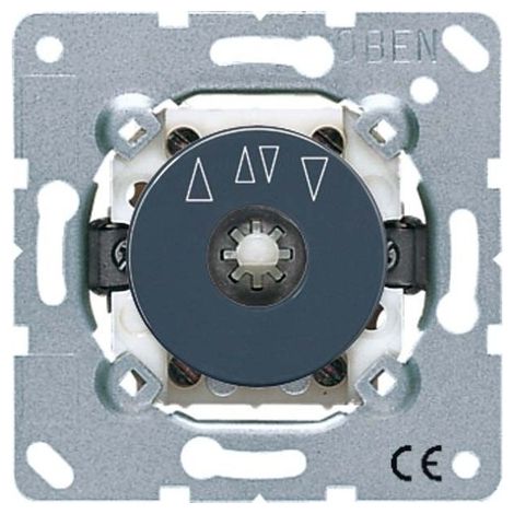 Jung Sélecteur rotatif de store, inverseur/bouton-poussoir 2 pôles (2 entraînements), 10 A 250 V , anthrazit, UP 1234.20