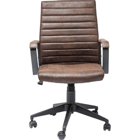 Chaise de Bureau, Marron/Noir, Aspect Cuir, Pivotante, Ergonomique, Fauteuil de Bureau, Confortable, Rembourrage, Moderne, Charge 110kg, 109x59x62 cm (H/L/P) (1/5)