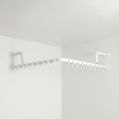 pba 01 Duschstange, L-Form mit Wand- Stützen aus Nylon, 800x800mm
