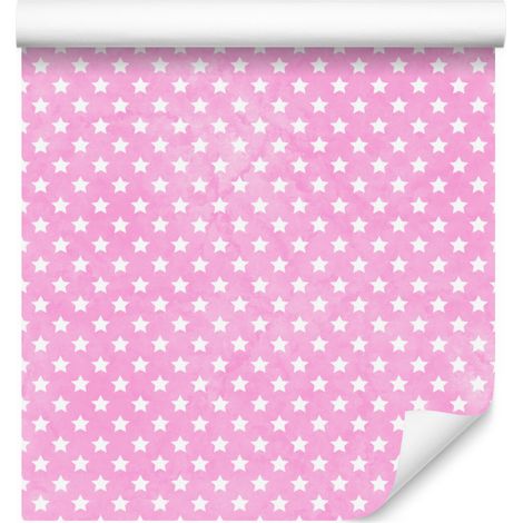 Papier peint à étoiles rose poudré, fond rose poudré pour salon et chambre 50x1000 (1/5)