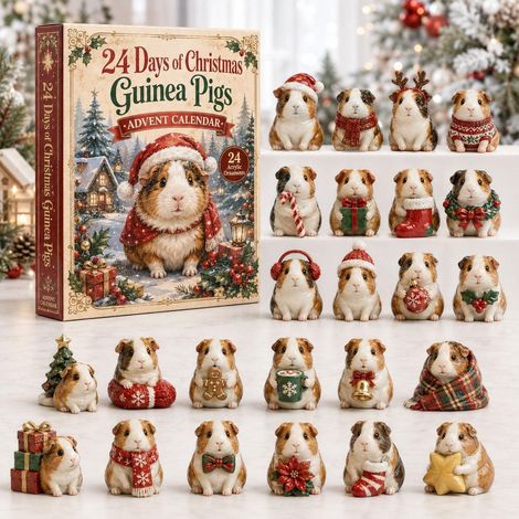 Meerschweinchen im Schnee zu Weihnachten Adventskalender 2026 2D